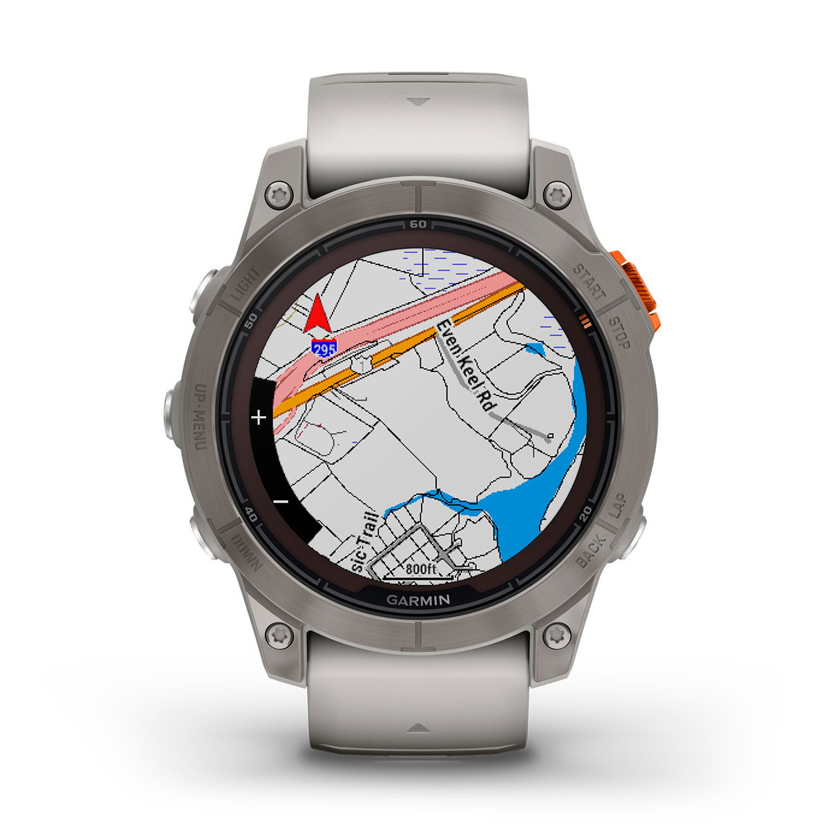 Garmin Fenix 7X Pro Sapphire Solar, titanium og grå/orange urrem